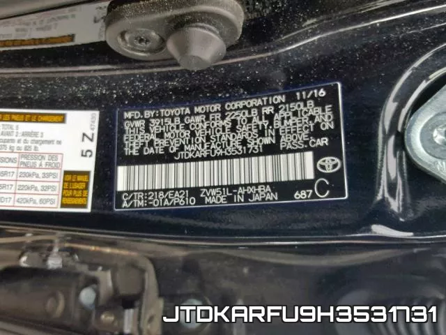 JTDKARFU9H3531731 фото 2