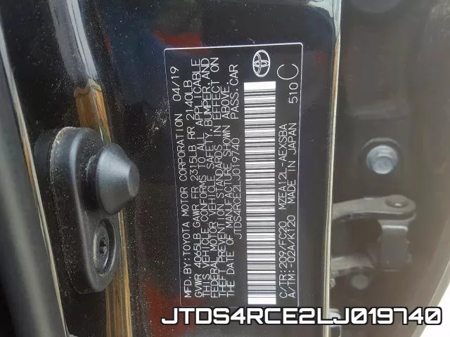 JTDS4RCE2LJ019740 фото 2