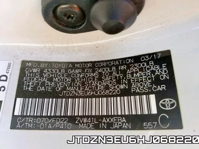 JTDZN3EU6HJ068220 фото 2