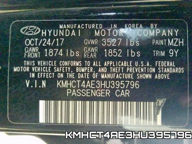 KMHCT4AE3HU395796 фото 2