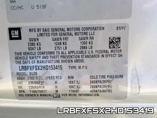 LRBFXFSX2HD153419 фото 2