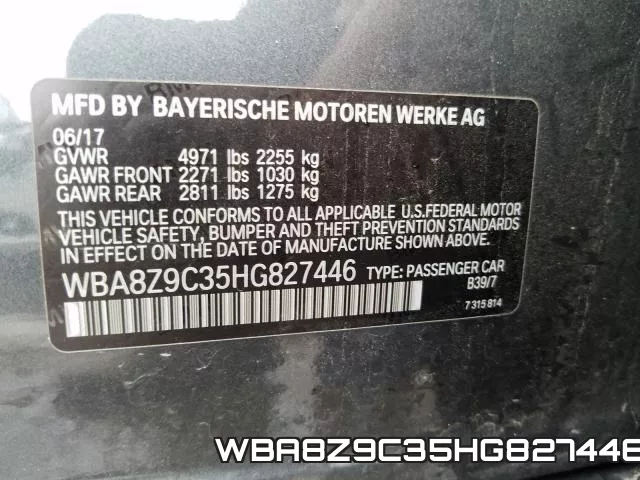 WBA8Z9C35HG827446 фото 2