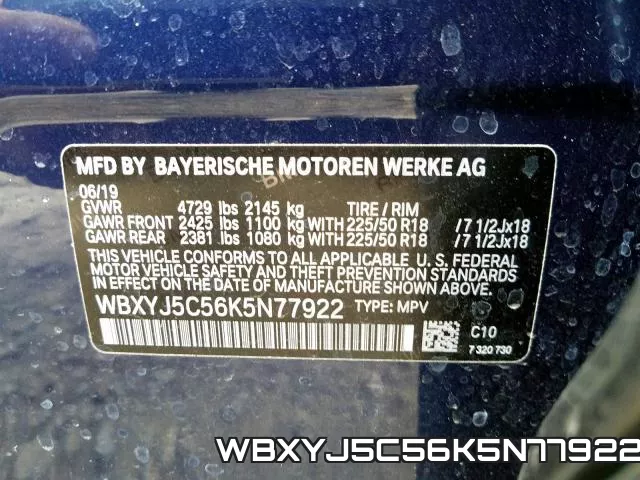 WBXYJ5C56K5N77922 фото 2