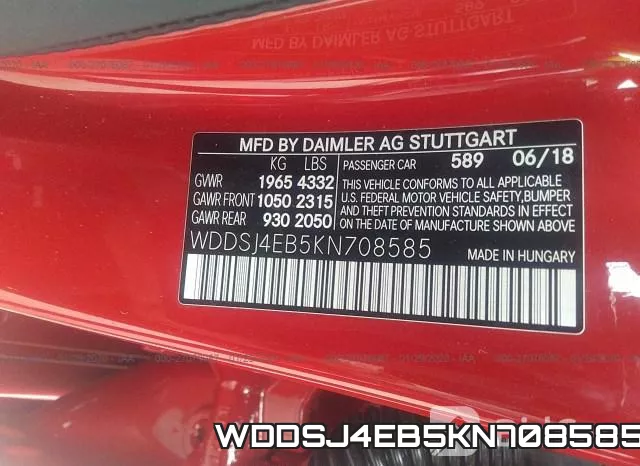 WDDSJ4EB5KN708585 фото 9