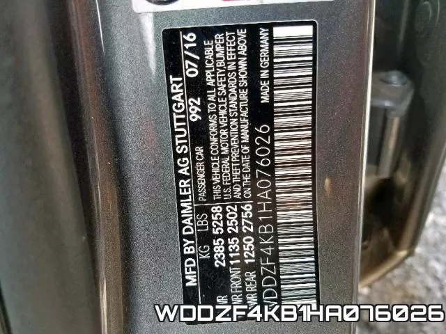 WDDZF4KB1HA076026 фото 2