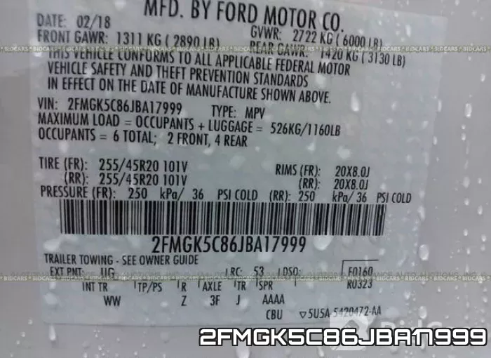 2FMGK5C86JBA17999 фото 10