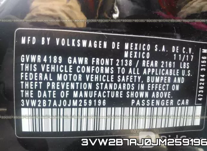 3VW2B7AJ0JM259196 фото 10
