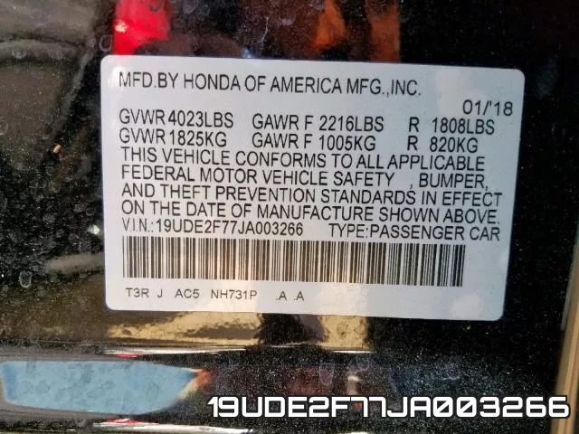 19UDE2F77JA003266 фото 2