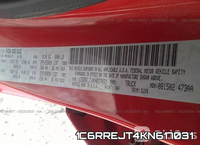 1C6RREJT4KN617031 фото 10