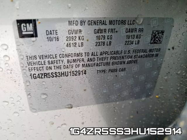 1G4ZR5SS3HU152914 фото 2