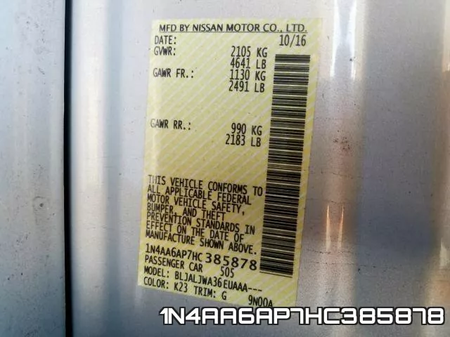 1N4AA6AP7HC385878 фото 2
