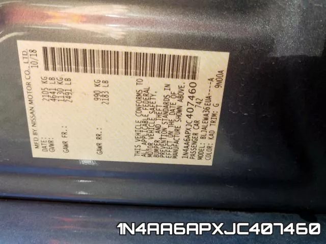 1N4AA6APXJC407460 фото 2