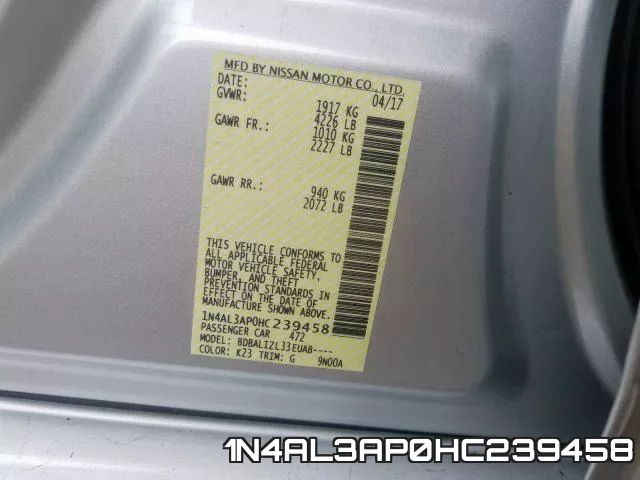 1N4AL3AP0HC239458 фото 2