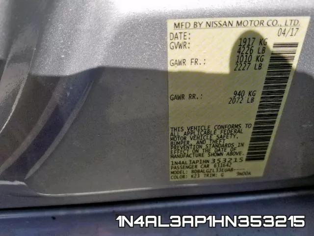 1N4AL3AP1HN353215 фото 2