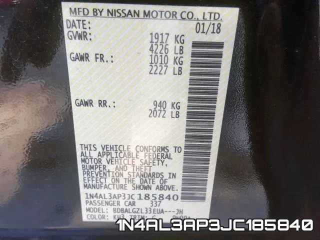 1N4AL3AP3JC185840 фото 2
