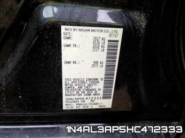 1N4AL3AP5HC472333 фото 2