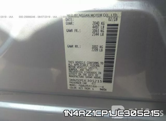 1N4AZ1CP1JC305215 фото 10