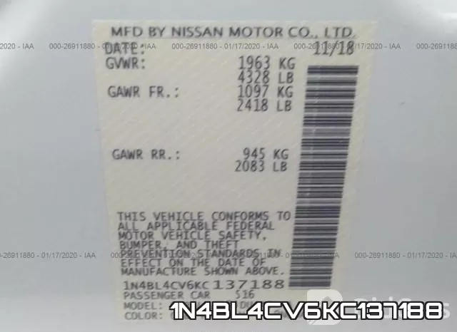 1N4BL4CV6KC137188 фото 10