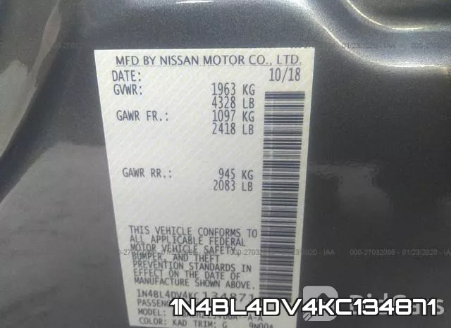 1N4BL4DV4KC134871 фото 10