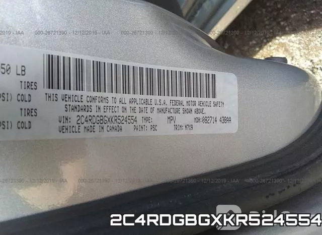 2C4RDGBGXKR524554 фото 10