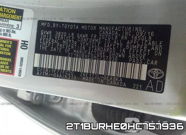 2T1BURHE0HC757936 фото 10