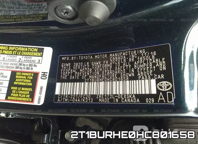 2T1BURHE0HC801658 фото 10