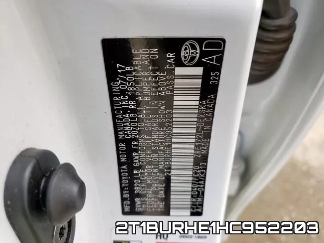 2T1BURHE1HC952203 фото 2