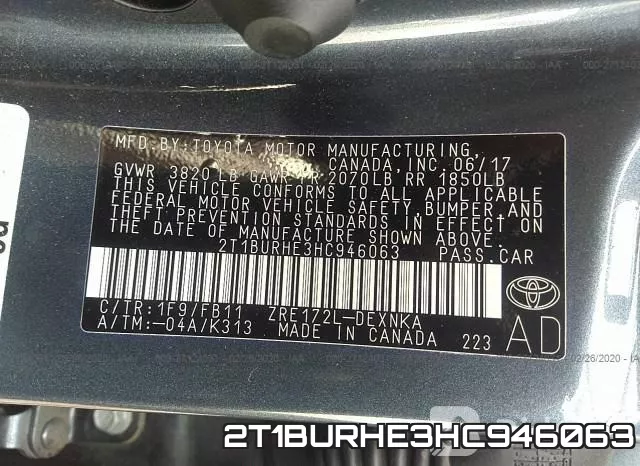 2T1BURHE3HC946063 фото 10