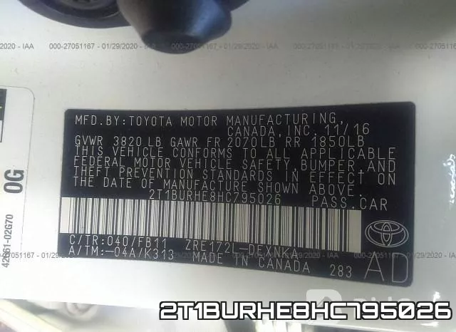 2T1BURHE8HC795026 фото 10
