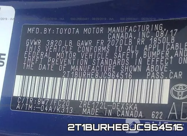 2T1BURHE8JC964516 фото 10