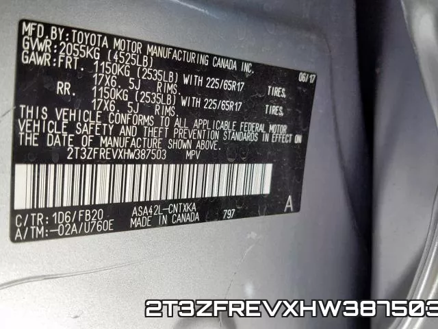 2T3ZFREVXHW387503 фото 2