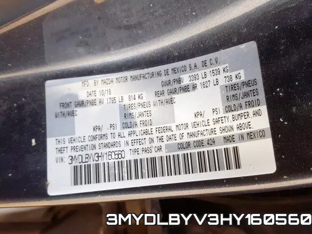 3MYDLBYV3HY160560 фото 2