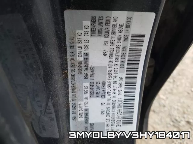 3MYDLBYV3HY184017 фото 2