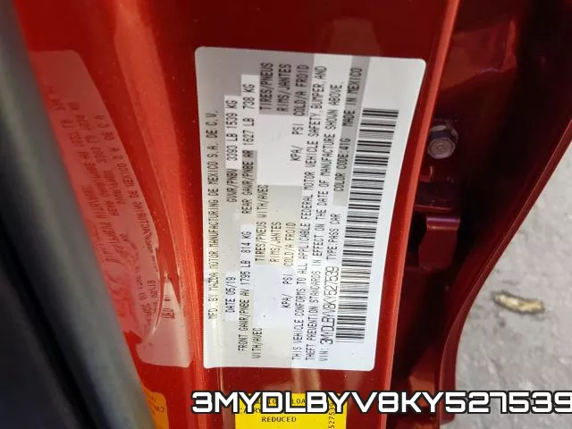 3MYDLBYV8KY527539 фото 2