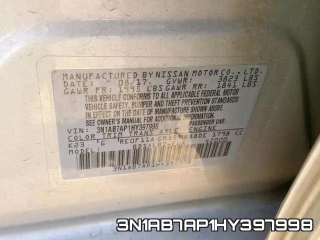 3N1AB7AP1HY397998 фото 2