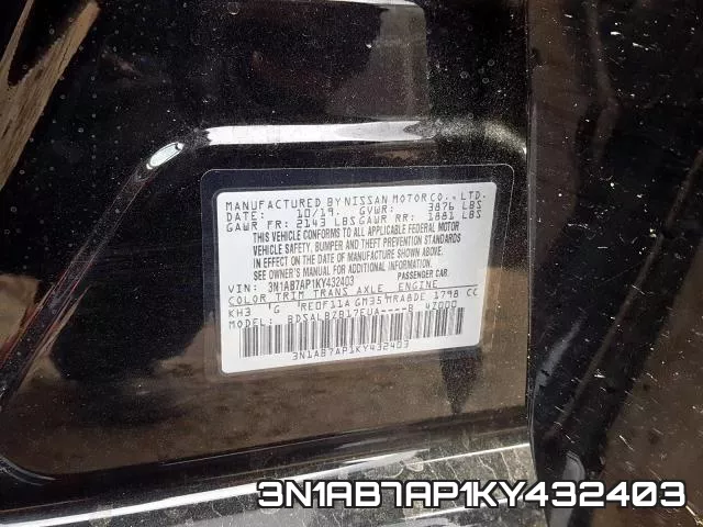 3N1AB7AP1KY432403 фото 2