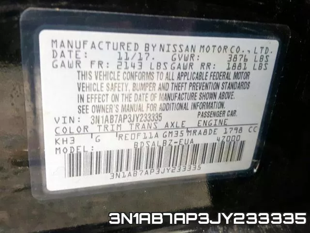 3N1AB7AP3JY233335 фото 2
