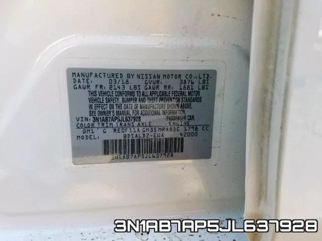 3N1AB7AP5JL637928 фото 2