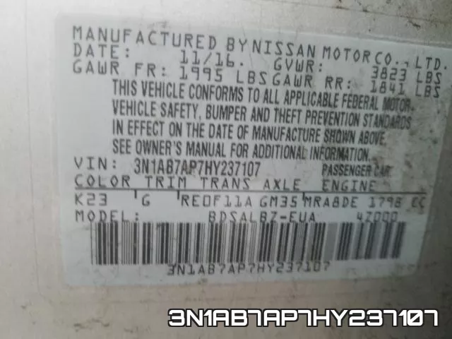 3N1AB7AP7HY237107 фото 2