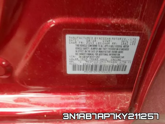 3N1AB7AP7KY211257 фото 2