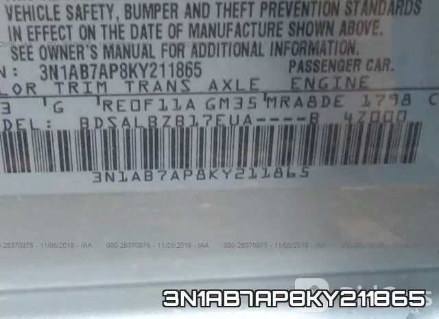 3N1AB7AP8KY211865 фото 10