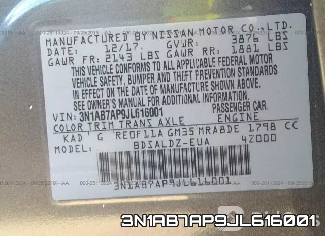 3N1AB7AP9JL616001 фото 10