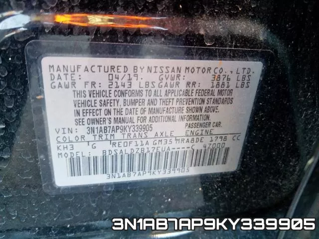 3N1AB7AP9KY339905 фото 2