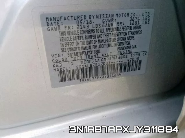 3N1AB7APXJY311884 фото 2
