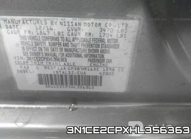 3N1CE2CPXHL356363 фото 10