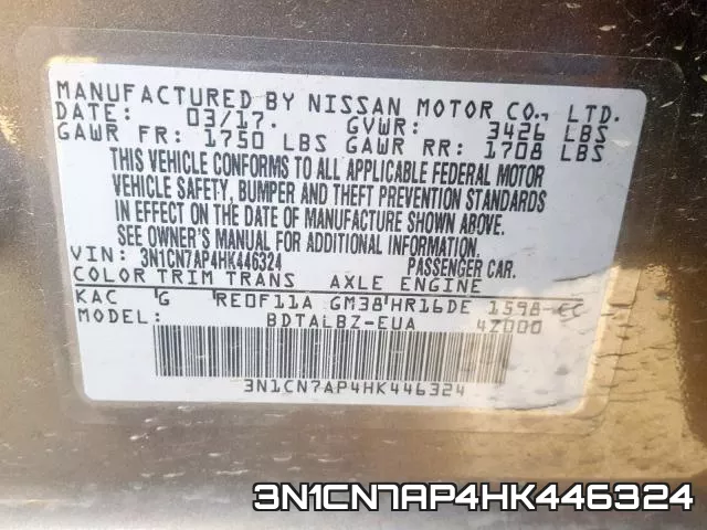 3N1CN7AP4HK446324 фото 2
