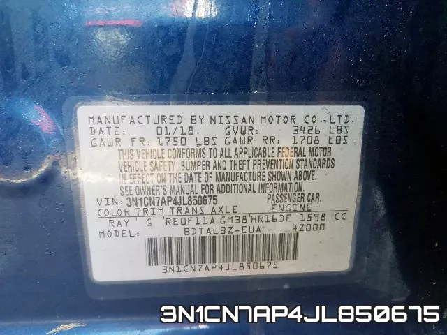 3N1CN7AP4JL850675 фото 2