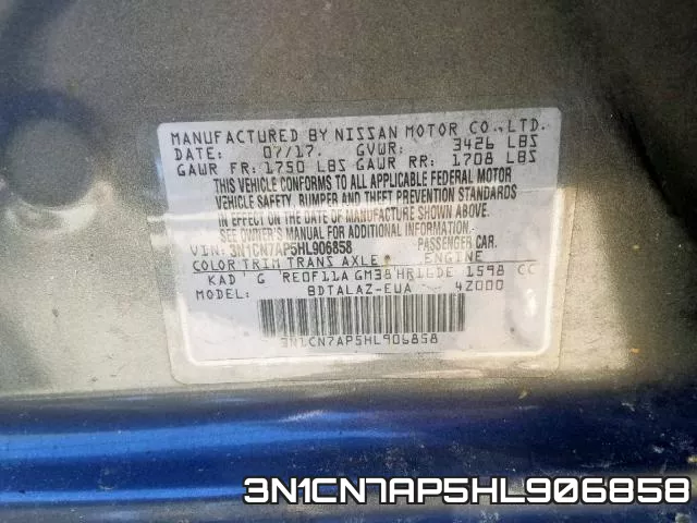 3N1CN7AP5HL906858 фото 2