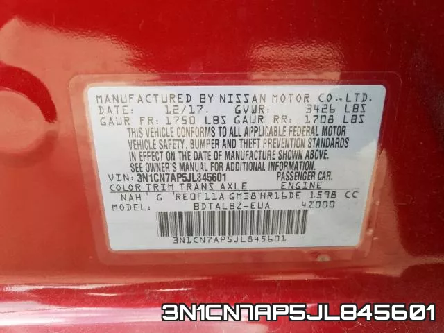 3N1CN7AP5JL845601 фото 2