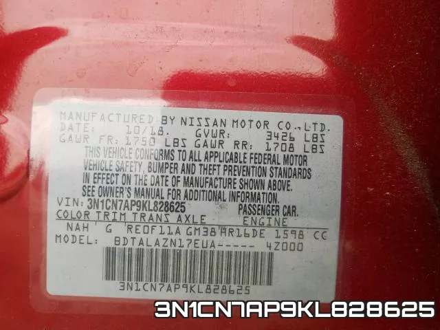 3N1CN7AP9KL828625 фото 2